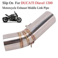 for ducati diavel 1200 motorcycle exhaust pipe escape modified connection middle link pipe slip on 60mm 51mm moto tube muffler