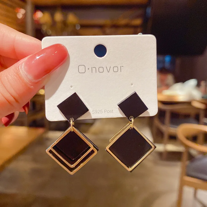 

925 Silver Needle Temperament Fashion Decorative Earrings Female Korean Version Of Simple 2021 Geometric Earrings Accessories