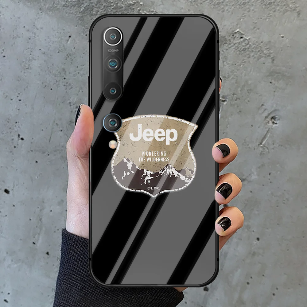 

American Car JEEPS Phone Tempered Glass Case Cover for Xiaomi Mi A MAX X POCO M Note 3 9 10 11 i T Pro Lite Waterproof Phone