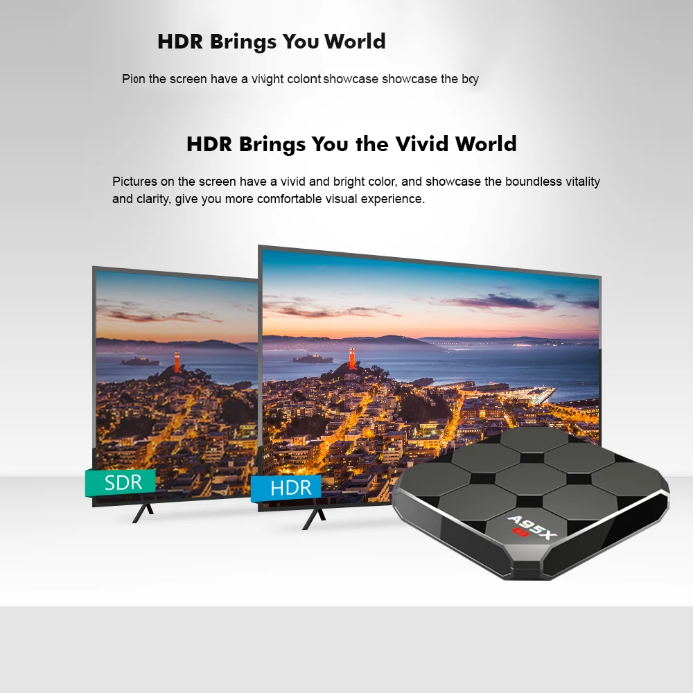 A95X R2 Smart tv Box Android 7 1 четырехъядерный процессор Amlogic S905W 2 ГБ DDR3 16 Гб rom телеприставка 4