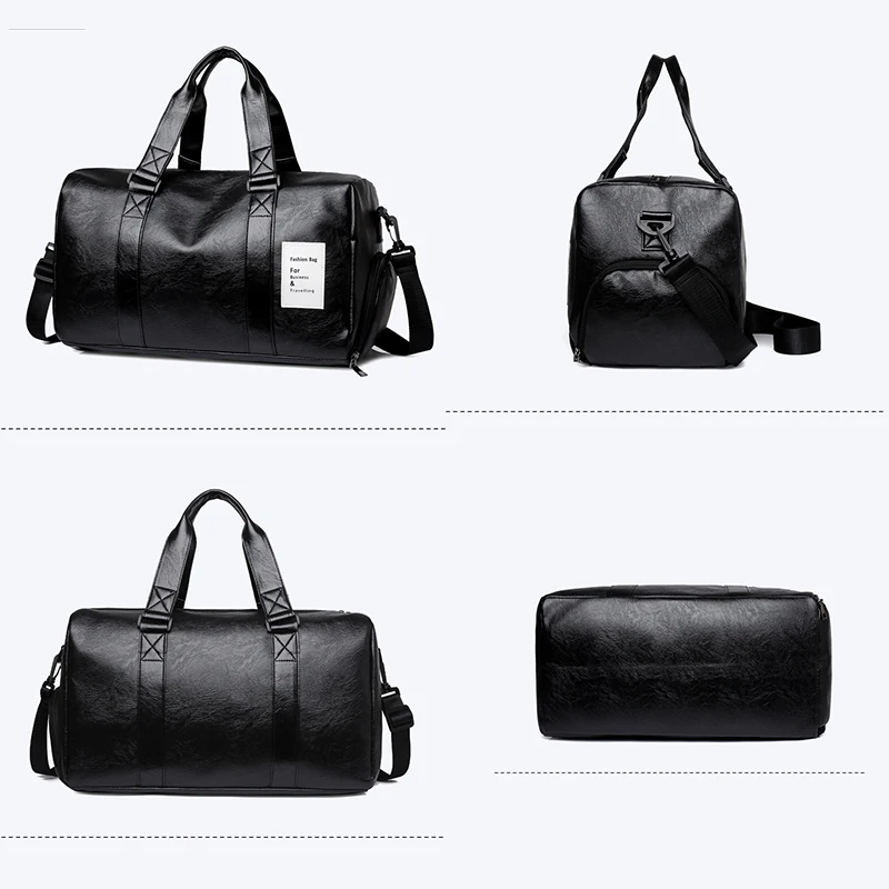 Women's Sports PU Yoga Fitness Bag with Independent Shoe Warehouse Travel Training Bag 2021