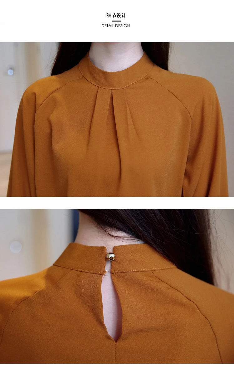 Mulheres Топы e Blusas de Manga comprida шифон Blusa Das Mulheres в форме Camisas Mujer женские топы