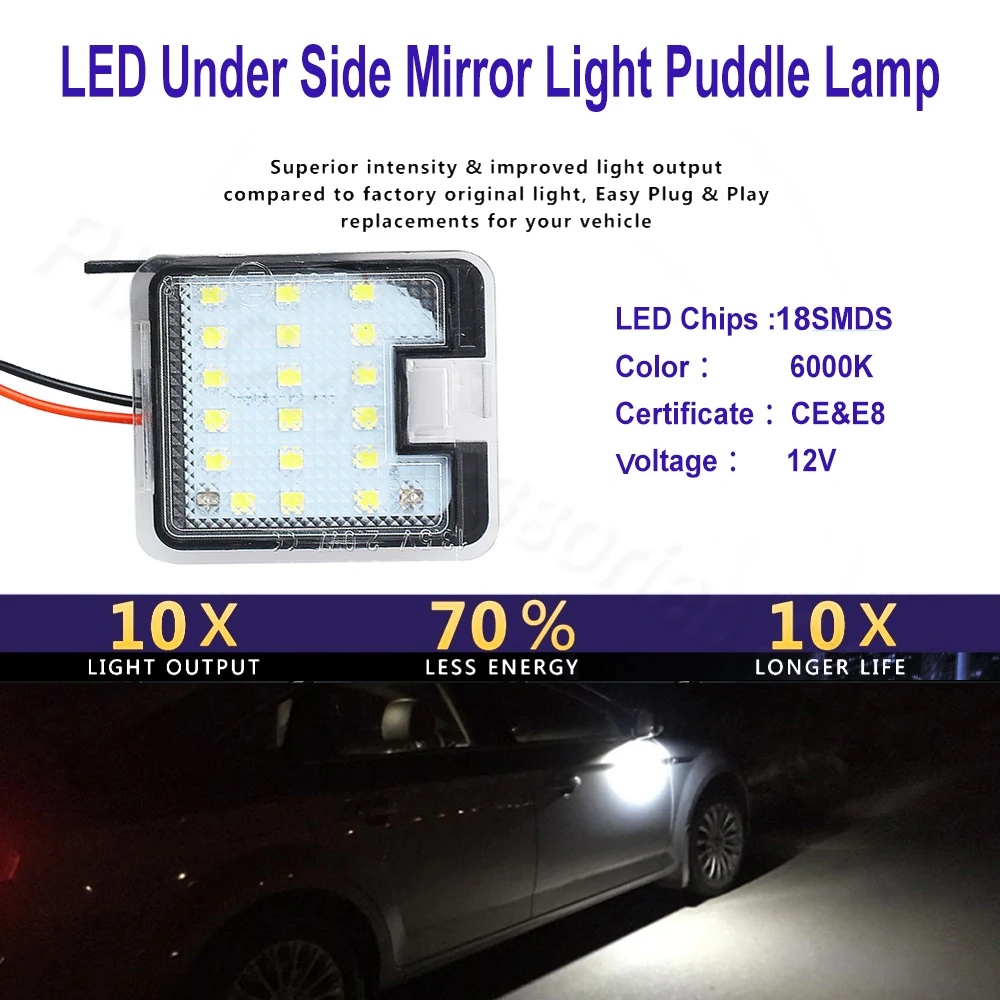 Светодиодсветильник подсветка для зеркала PMFC 2 шт. Ford Focus-3 S-Max WA6 Grand C-Max Kuga Escape Mondeo 4