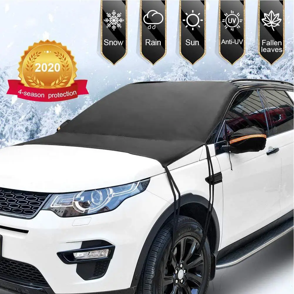 Car Windshield Snow Sun Shade Waterproof Protector Cover Car Front Windscreen Cover With 2 Rearview Mirror Covers