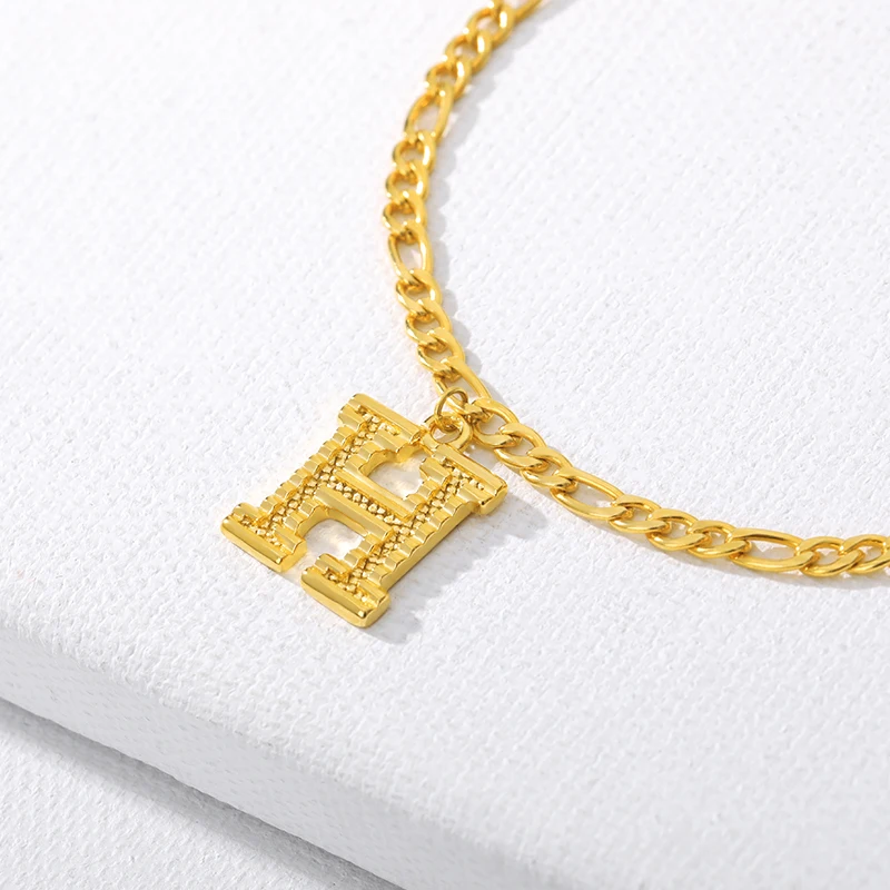 Изящный браслет на ногу с инициалами золотого цвета буквами алфавита цепочка для