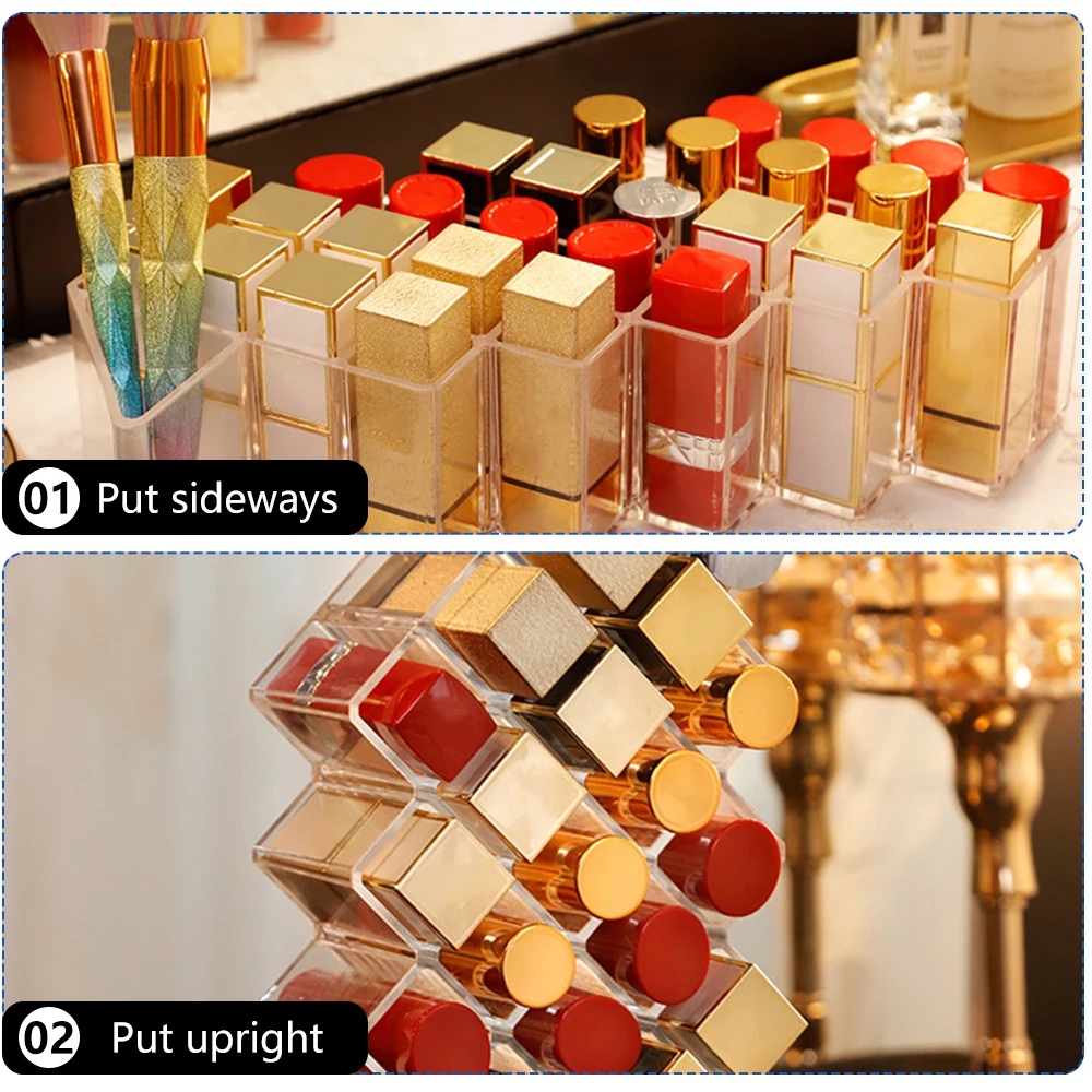 1 шт. акриловый прозрачный органайзер для макияжа коробка хранения губной помады