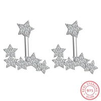 sweet fashion 925 sterling silver earrings for women girl poison dazzling zirconia star stud earrings s e526