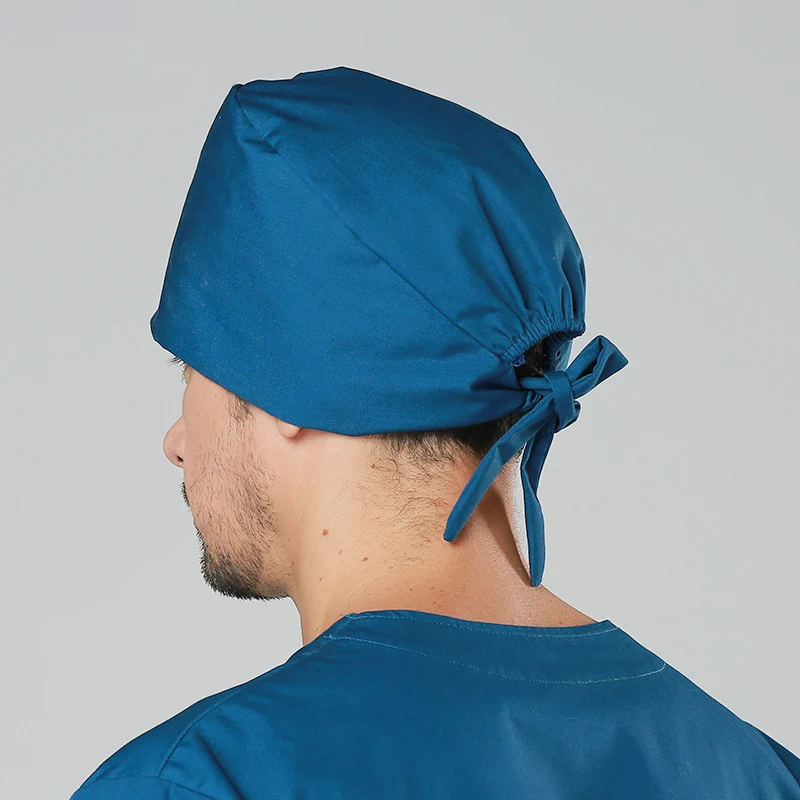 

Sales Solid Color Scrub Caps Working Skull Cap Ground Tieback Sweatband Beautician Chef Dust Proof Hat Cotton Women Men