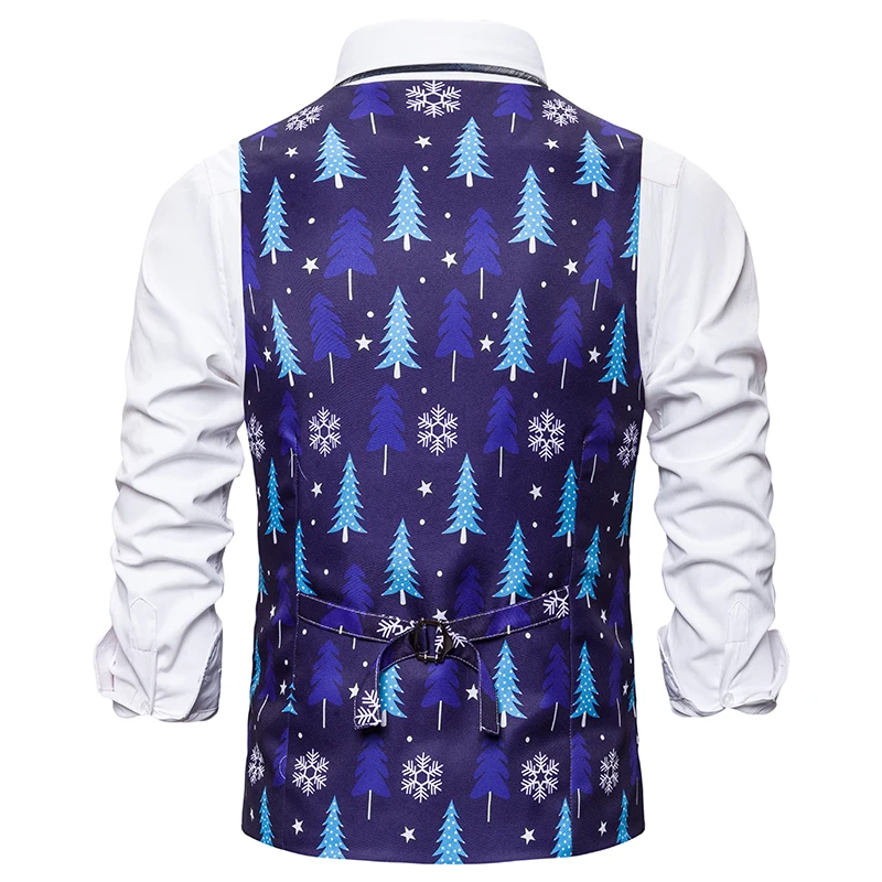 

Vogue Men's Fashion Banquet Business Casual Christmas Printing Waistcoat Vest Tops Men's Clothing S-XXL Nice Tank Tops