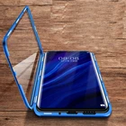 Металлический магнитный чехол для Samsung Galaxy A7 2018 A750 A750F A9 2018 A9S, магнитный адсорбционный двухсторонний стеклянный чехол из закаленного стекла