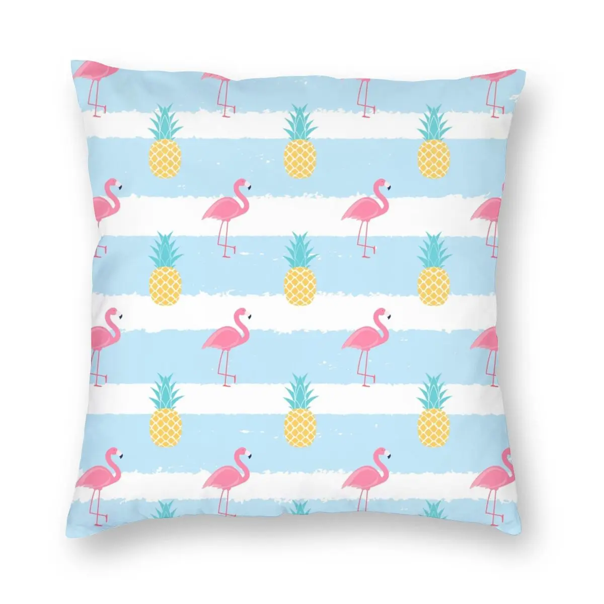 

Pineapple And Flamingo Pillowcase Printing Polyester Cushion Cover Decorative Pink Bird Pillow Case Cover Home Square 45X45cm