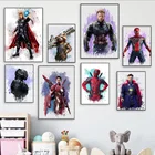 Постеры и принты из фильма Мстители: война бесконечности, акварель, Тор, Человек-паук, Marvel, Супергерой, холст, настенная живопись, картины