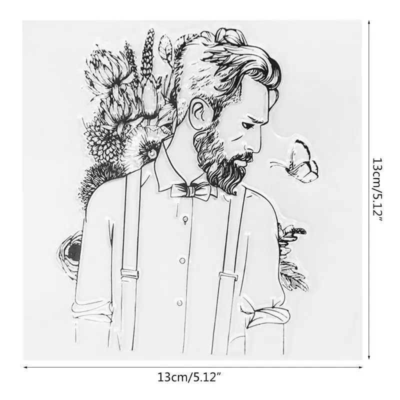 

Man Silicone Clear Seal Stamp DIY Scrapbooking Embossing Photo Album Decorative Paper Card Craft Art Handmade Gift