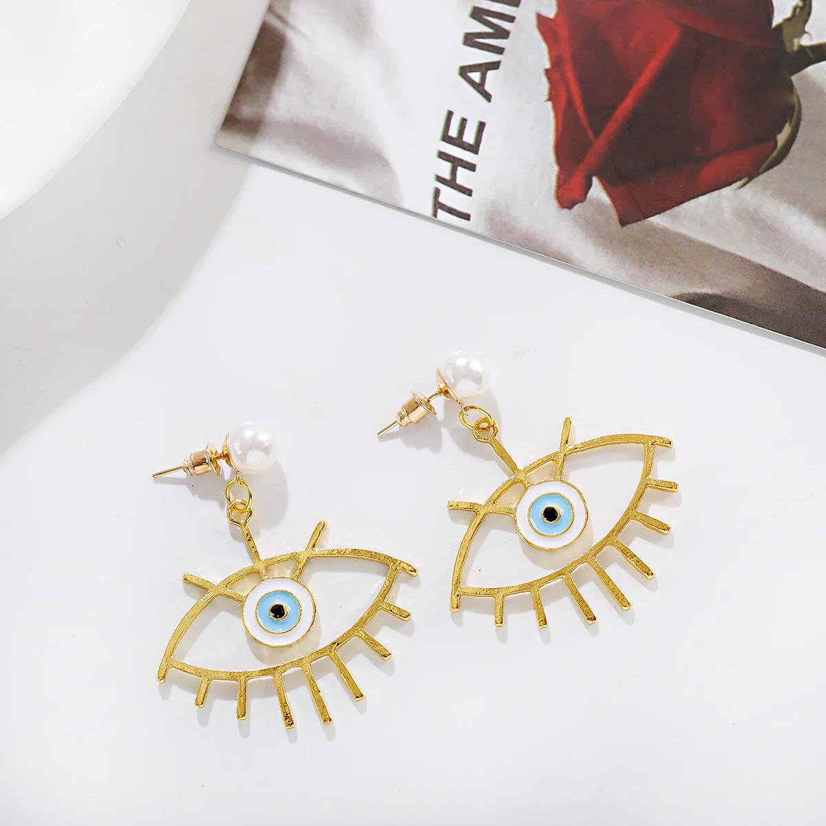 Французские мексиканские модные Висячие серьги для девочек сплав в форме глаза