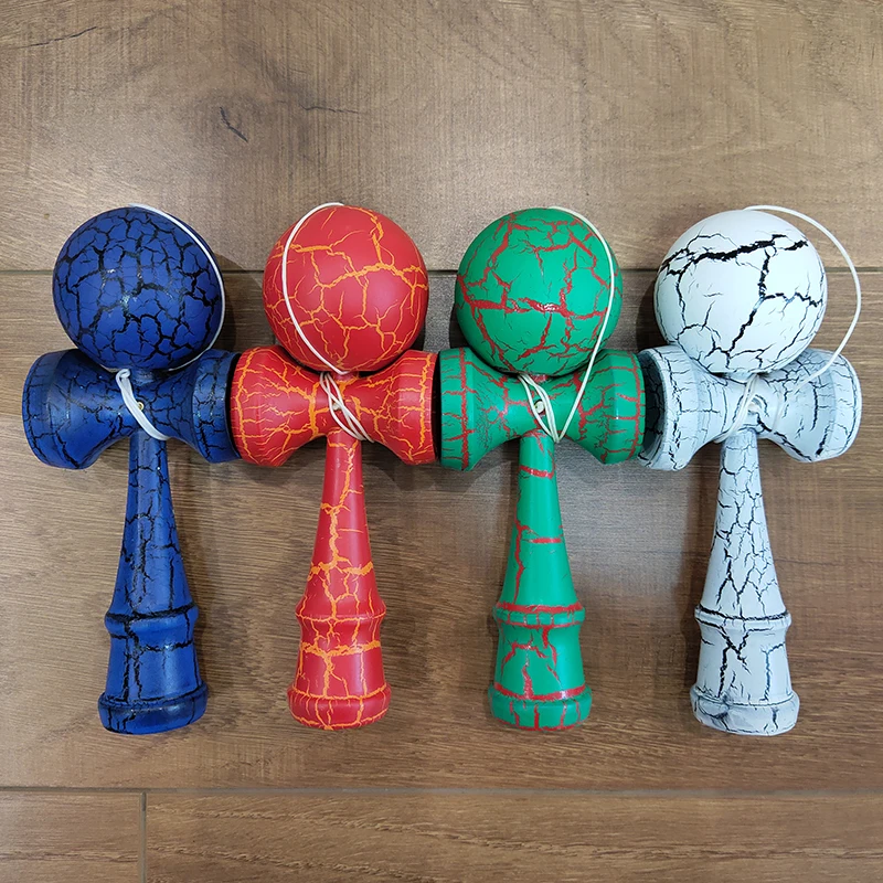 18 см трещины краски деревянный шар Kendama умелые жонглирование мяч игрушки японский традиционный Непоседа мяч дети взрослый досуг спорт подарок