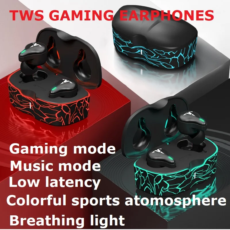 Игровые наушники TWS с низкой задержкой игровые Bluetooth микрофоном беспроводные