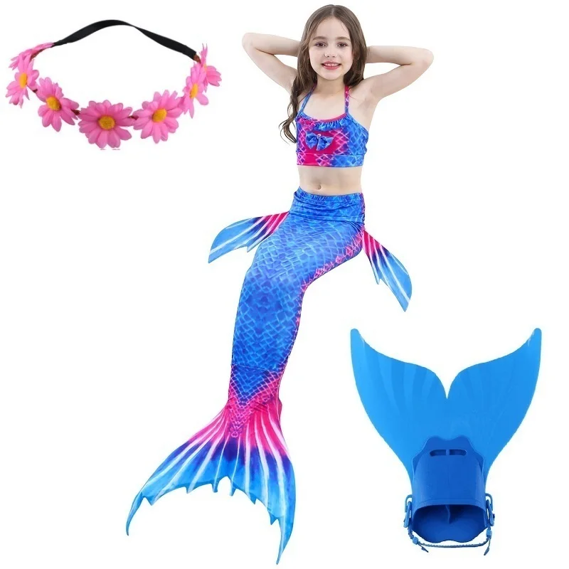 Плавающие хвосты маленькой русалки хвост с монофина Флиппер Детский костюм для