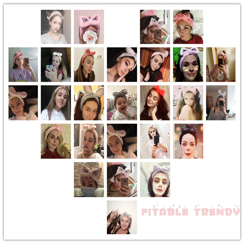 

2021 New Hairbands For Women Letter Coral Fleece Wash Face Bow Girls Headbands Headwear Hair Bands Christmas Hair Accessories