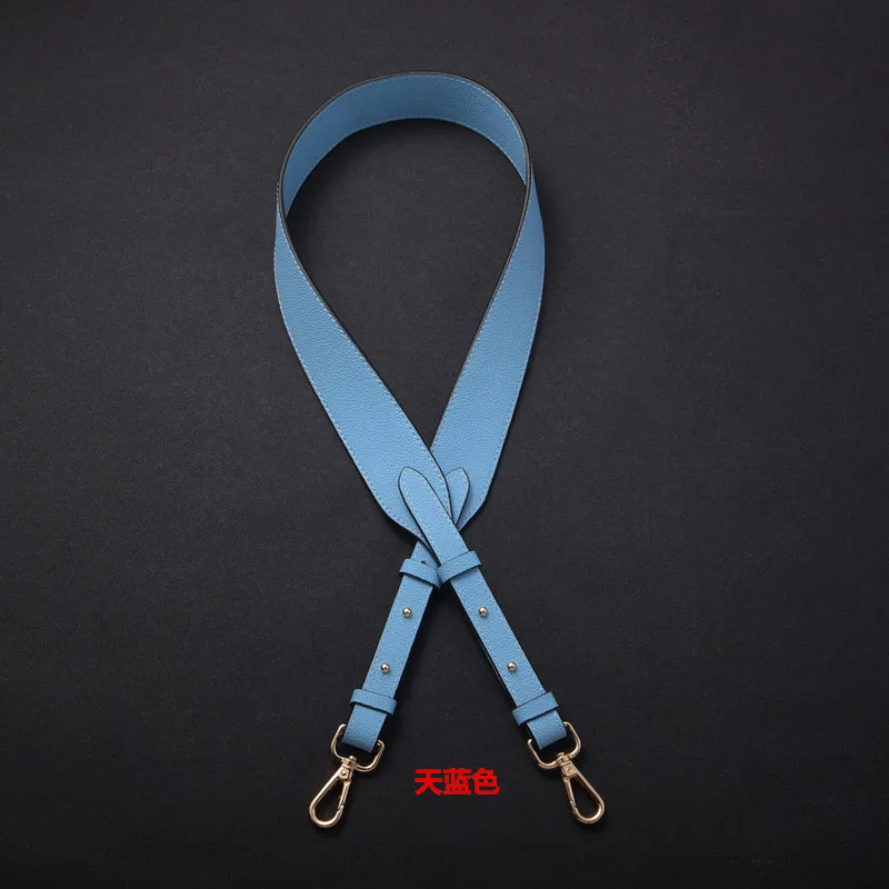 New Head Leather Split Double Side Wide Shoulder Strap Versatile Adjustable Replacement Bag Strap Litchi Stripe Many Colors