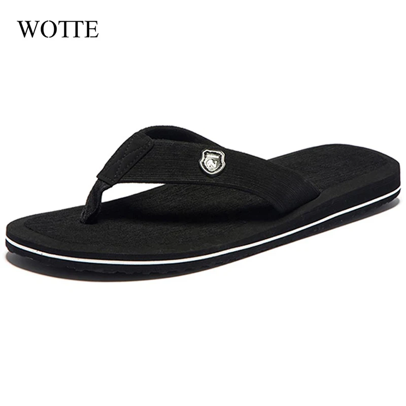 Мужские Пляжные шлепанцы высокие Нескользящие сандалии плоская подошва летние