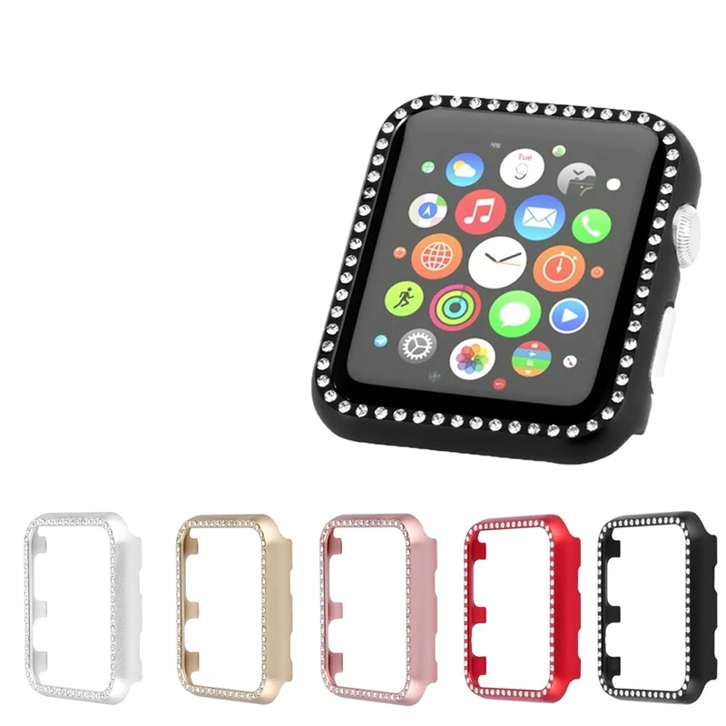 1 шт. Стразы твердая оболочка Защитная крышка для Apple Watch чехол серии 4, версия 1, 2, 3, ремешок для наручных часов iwatch, ремешок рамка аксессуары 38/42/40/44 мм