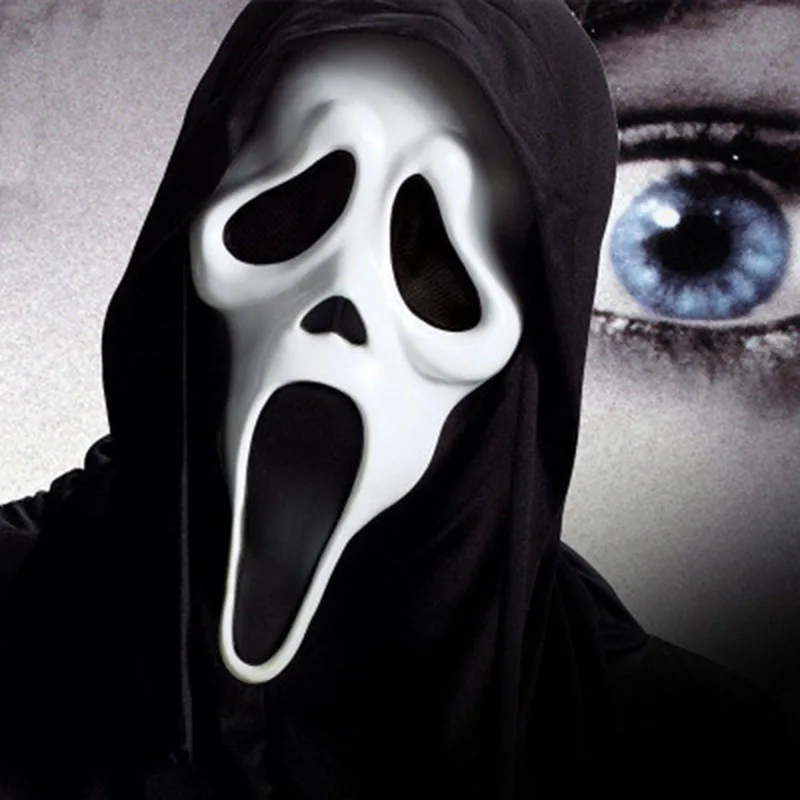 

Unisex Adult Black Halloween Ghost Costume Theater Prop Death Hoodie Cloak Devil Long Tippet Cape with Hat Death Mask
