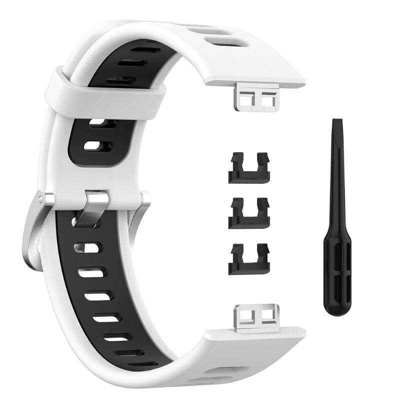 

Silicone Replacement Dual Color Wrist Bracelet Strap Watch Band For -Huawei Watch Fit 1.64" Vivid AMOLED Display X37A