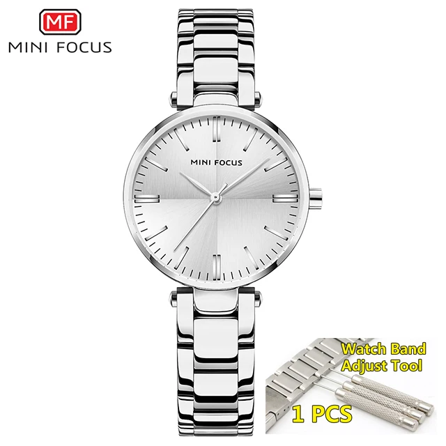 silver-add-tool Minifocus женские часы известных люксовых брендов модные ультратонкие часы женские из нержавеющей стали женские наручные часы для женщин - Цвет: silver-add-tool