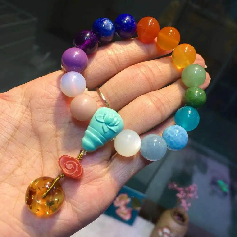 Круглые бусины из Бирюзы и кианита ааааа 12 мм | Украшения аксессуары