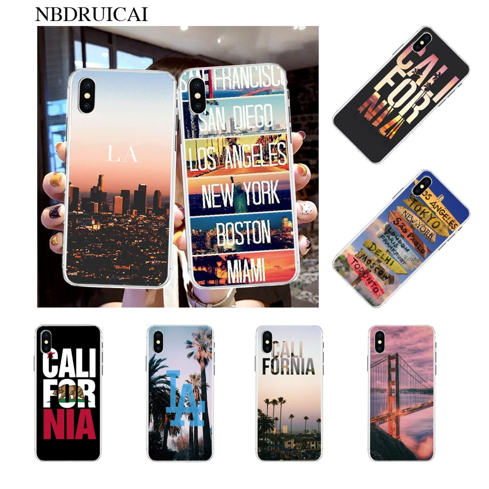 NBDRUICAI Крышка для телефона California New York Boston Miami для iPhone 11 Pro XS MAX 8 7 6 6S Plus X 5S SE XR.