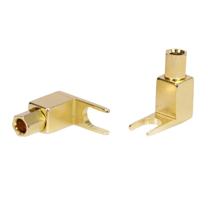 

100Pcs/lot 4mm Banana Plug 24K Gold Plated Right Angle Screw Banana Male Connector Speaker Plug Adapter Wholesales
