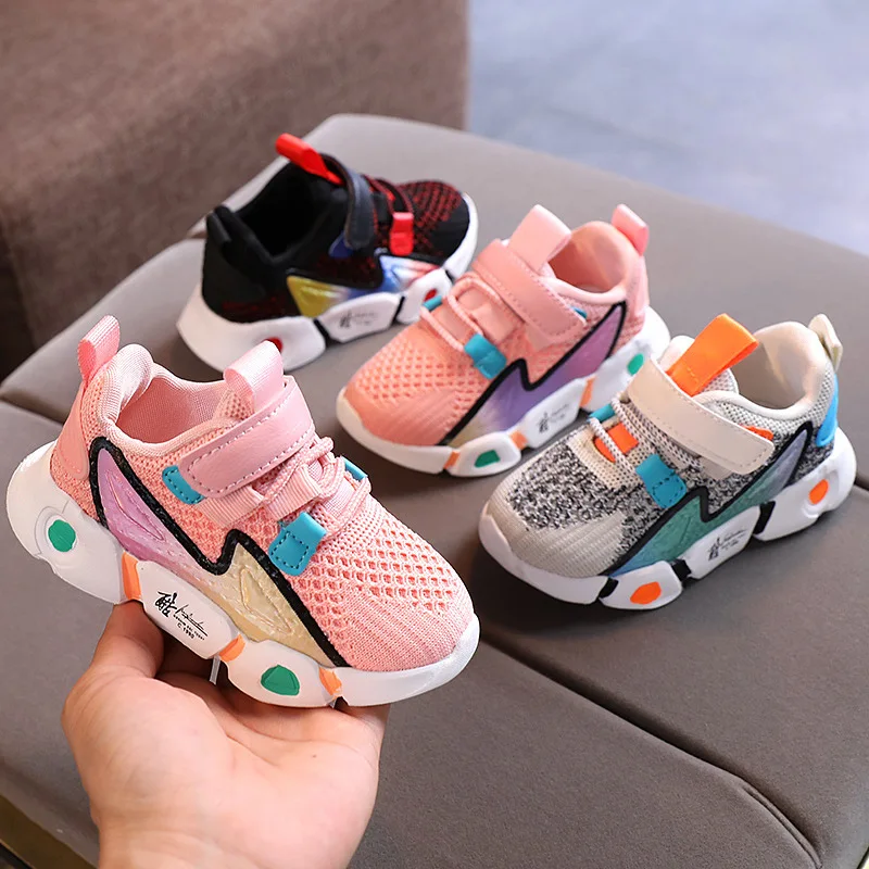 Autumn New Child Sports Shoes Boys Girls Baby Casual Shoes Slip Patchwork Breathable Mesh Toddler Shoes Sneakers for Kids Shoes