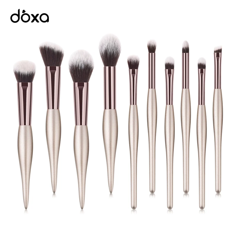 Набор кистей для макияжа doxa 10 цвета шампанского тени век основы пудры бровей