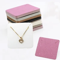 50setlot 5x5cm solid kraft paper cards for jewelry display necklace bracelets jewelry price tags card with transparent opp bag