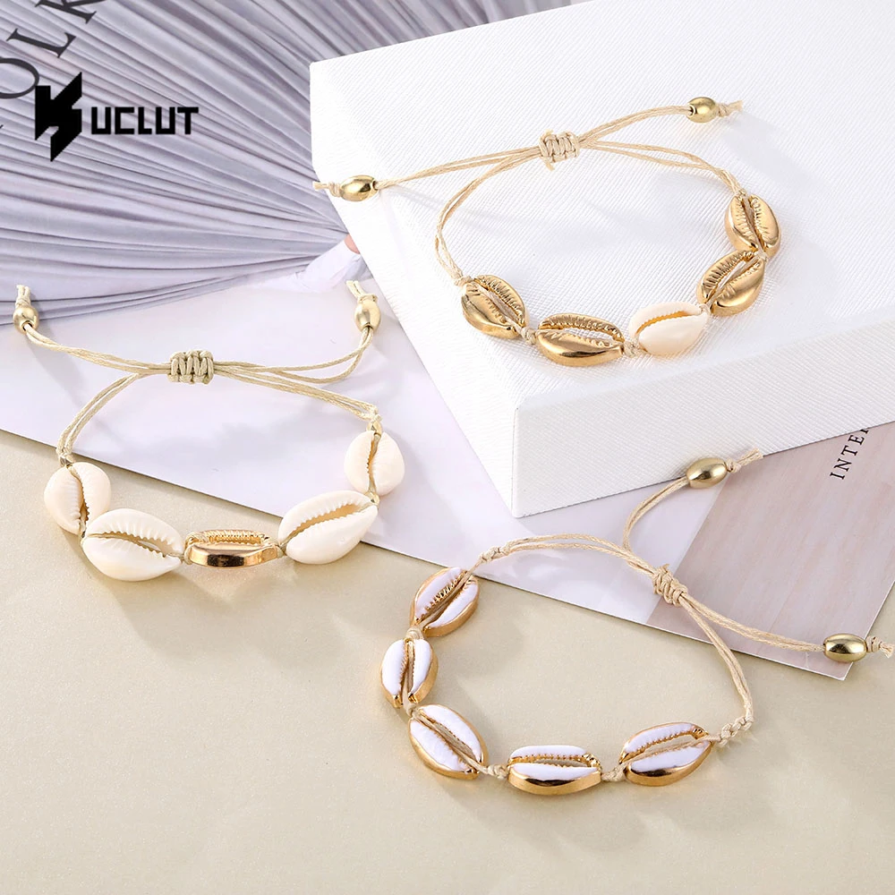 

Bohemia Vintage Shell Rope Chain Bracelet Women Beach Sea Shell Bracelet Anklet Jewelry Party Gift Wholesale