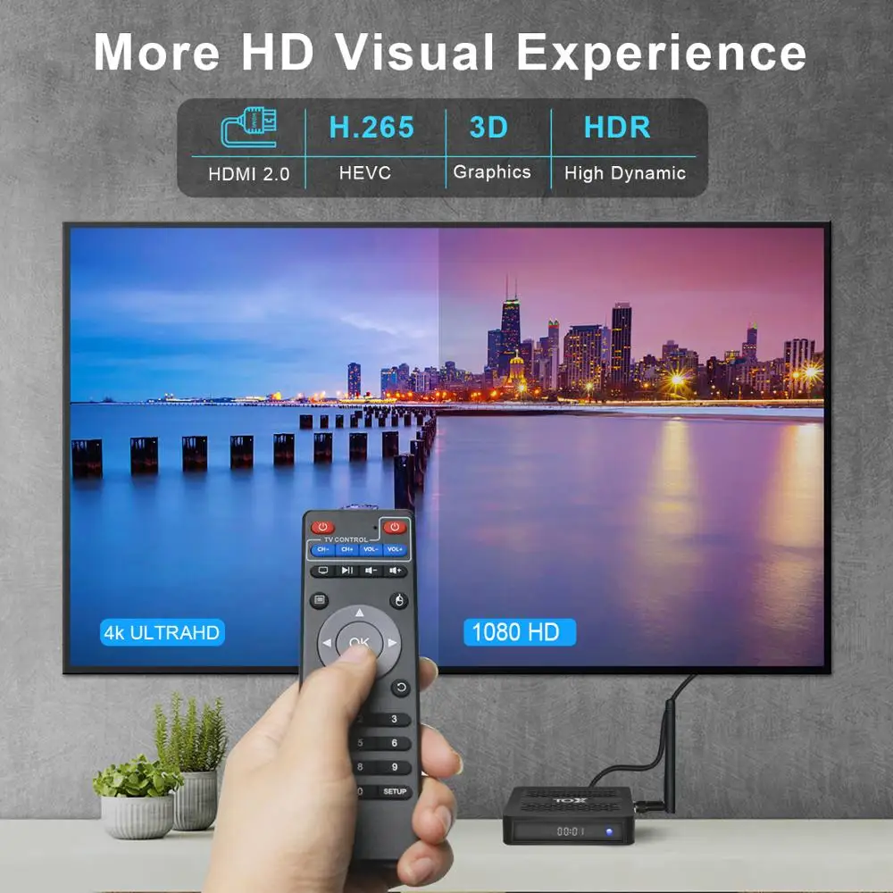 Amlogic S905X3 Android 9.0 TV Box 4GB 32GB TV Receivers 2.4G 5G WiFi Bluetooth 1000M LAN 4K HD Set top Box VS UGOOS X3 PRO