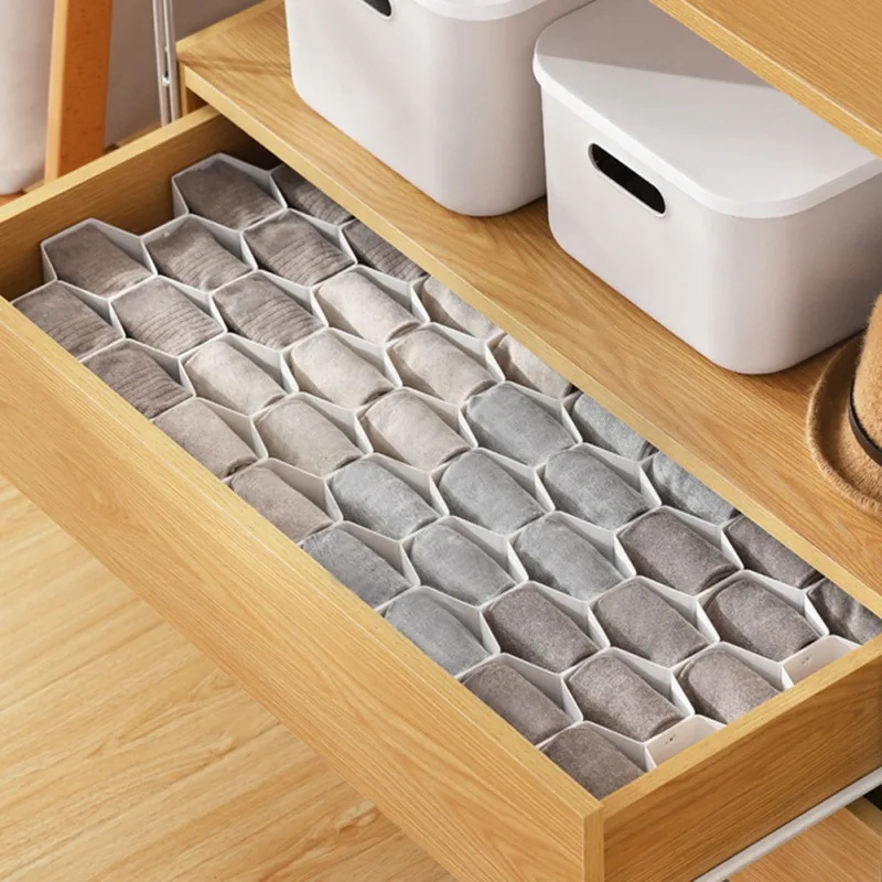 

Honeycomb Shape Drawer Organizer 8 Pcs Closet Dividers Plastic Partition For Small Clothing And Cosmetic Clapboard