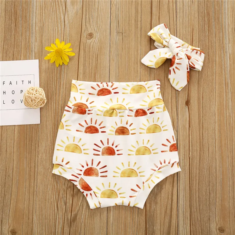 Летние шорты для мальчиков и девочек маленьких с цветочным принтом радугой