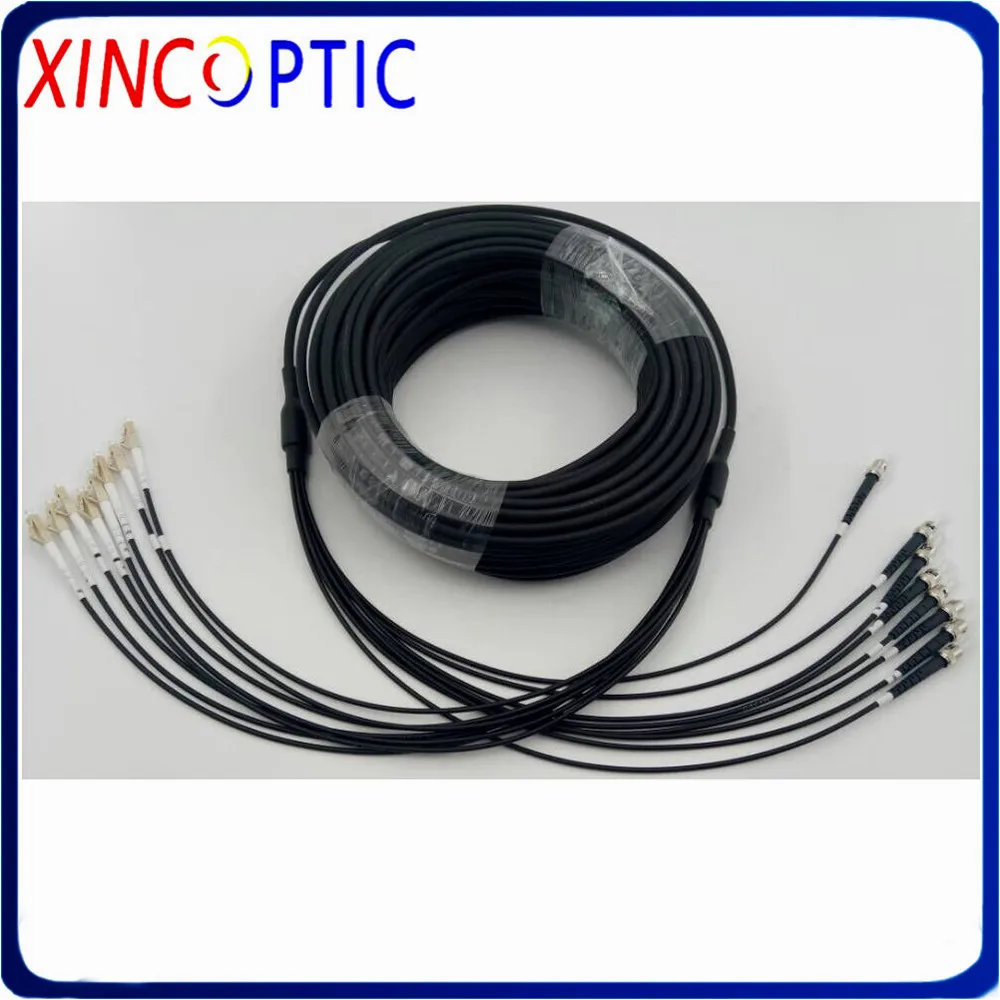 8core 50M Multimode Armored Patch Cord 8 core MM 50/125 OM1 OM2 LSZH SC LC FC fiber Optical Fiber Jumper Cable |
