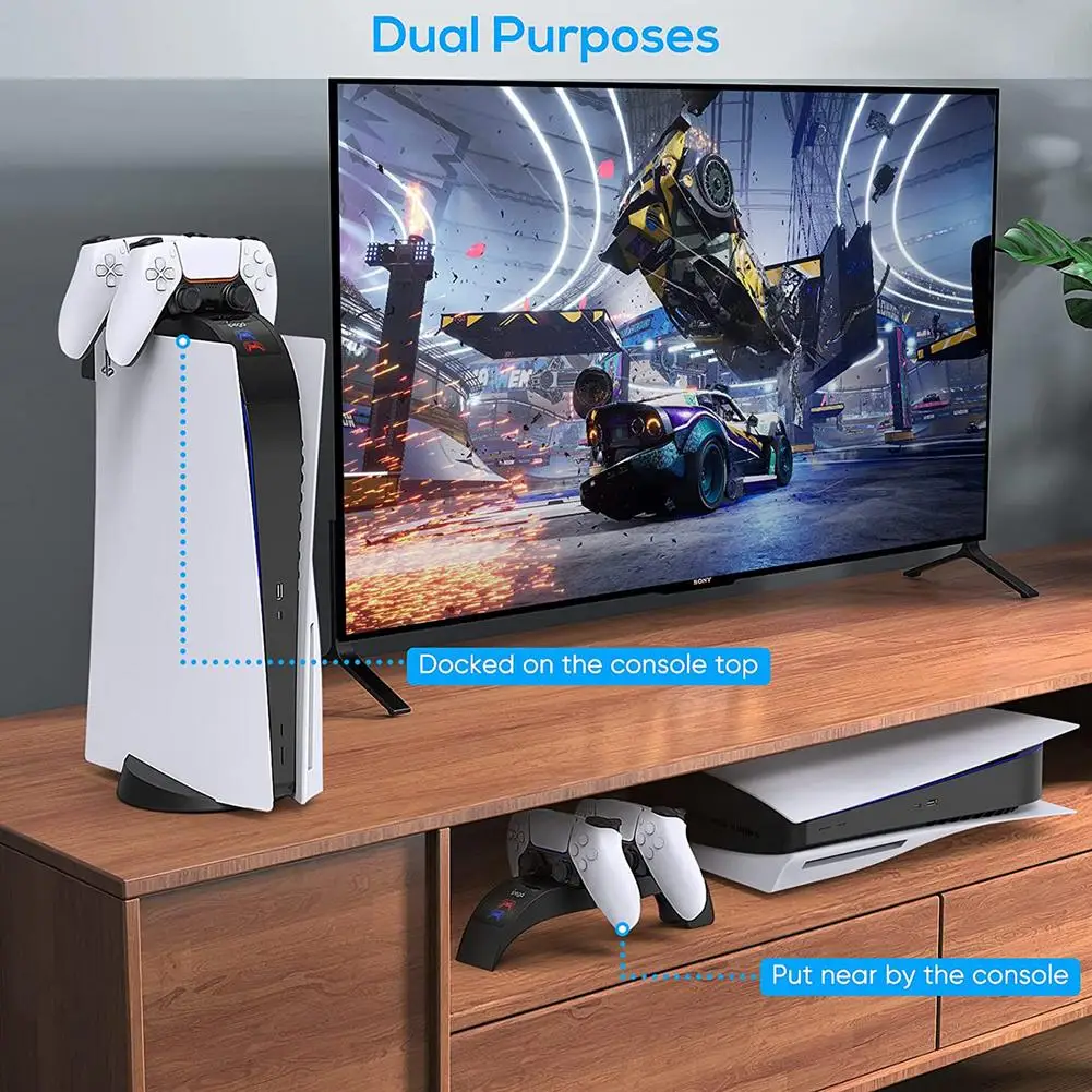 dual fast charger for ps5 wireless controller usb charging dock station stand with led for sony playstation 5 joystick gamepad free global shipping