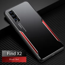 iKrsses Metal Frosted PC Back Shell For OPPO Find X2 Pro Phone Case Soft TPU Frame Case Ultra-thin Anti-fall aluminum Cover