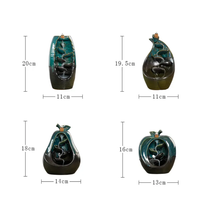 

Apple Pear Shaped Backflow Incense Burner Waterfall Censer Aromatherapy Furnace Incense Holder bruleur bougie Home Decor EA6XXL