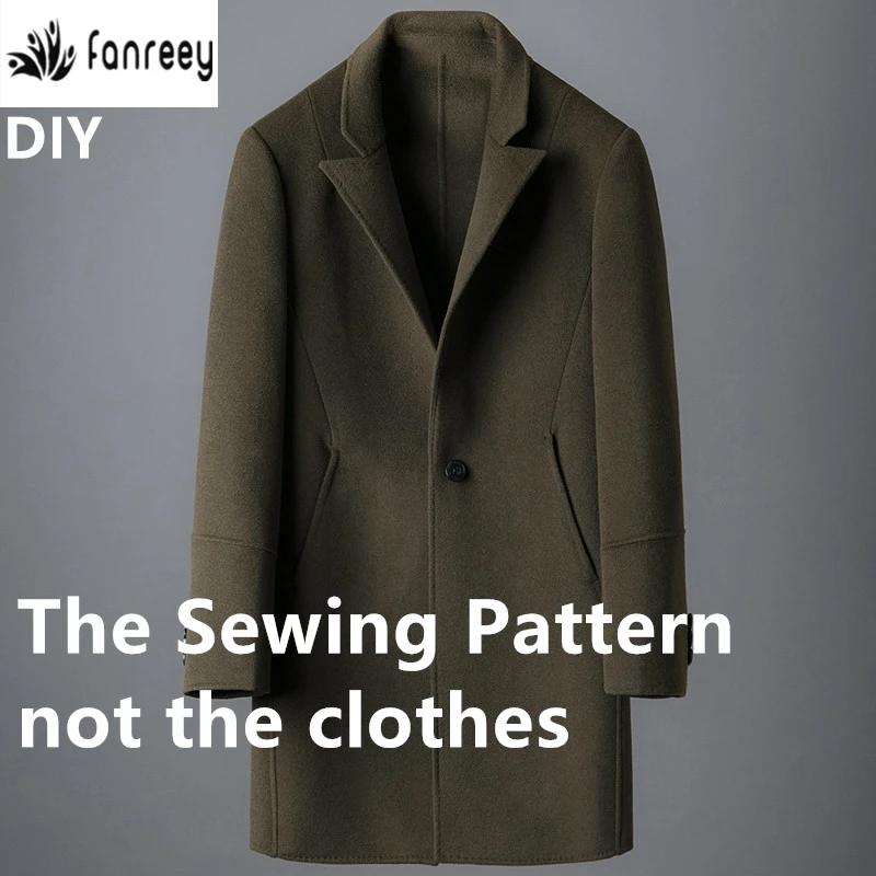 Декоративный Шов Из Для мужчин из овечьей шерсти шерстяное пальто двухсторонний