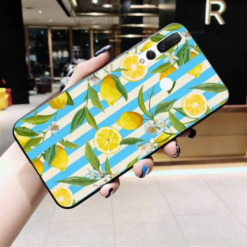 CUTEWANAN мягкий чехол для телефона с фруктами лимонами летом черный Huawei Honor 30 20 10 9 8 8x