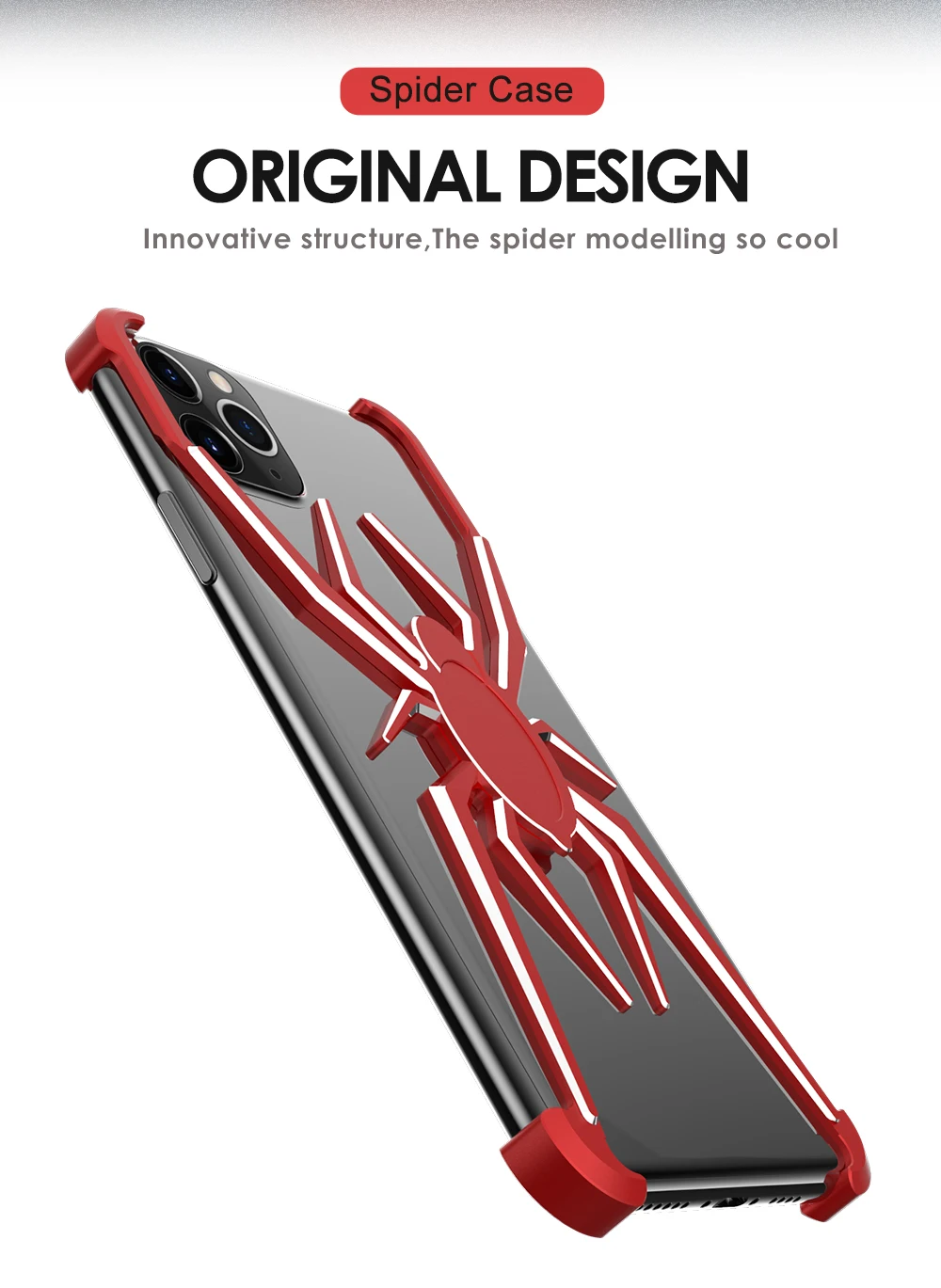 R-JUST Алюминиевый металлический чехол с пауком для iPhone 11 Pro Max XS Max XR X 8 7 Plus, чехол с Железным человеком, защитный чехол для телефона, кожаная сумка