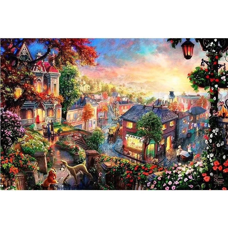 

5D DIY Full Square Round Resin Diamond Painting Thomas Kinkade Pastoral Scenery Cross Stitch Embroidery Mosaic Home Decor