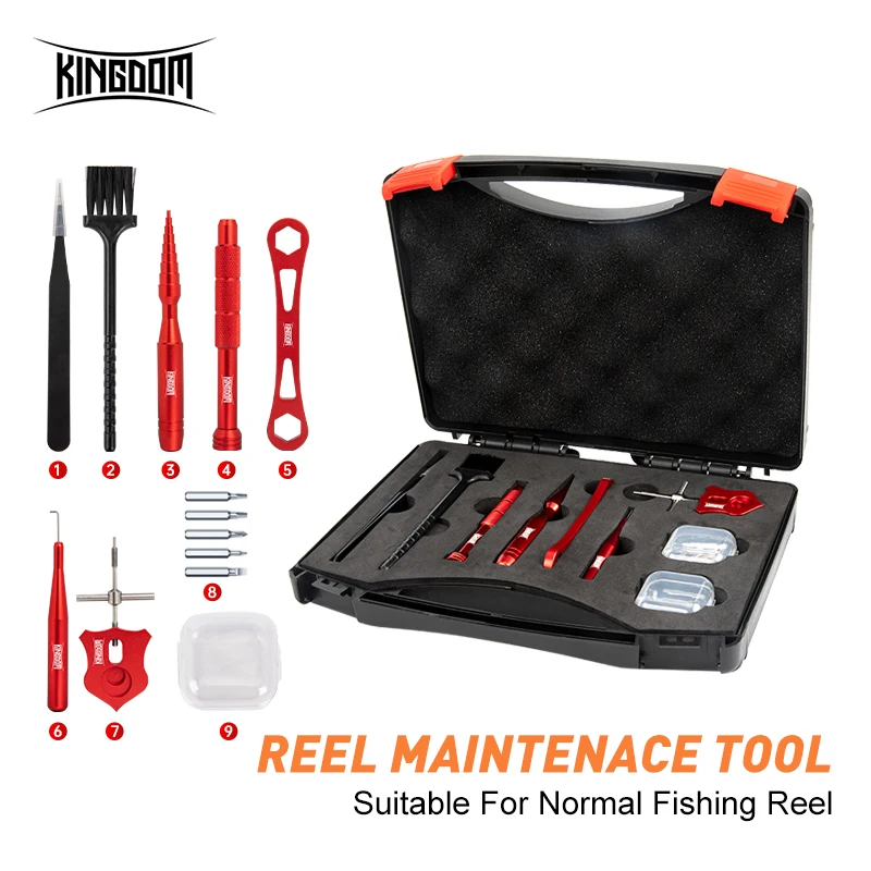 

Kingdom New Baitcasting Reel Maintenance Combo Toolbox Suitable For Normal Fishing Reel Aluminium Alloy Multifunctional Tackles