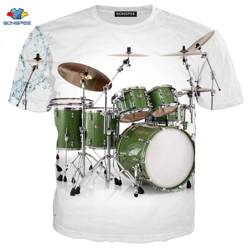 sonspee sommer anime musik sänger t shirt musical instrument hand trommeln gitarre shirt inspirational elektrische ton kid t shirt free global sh