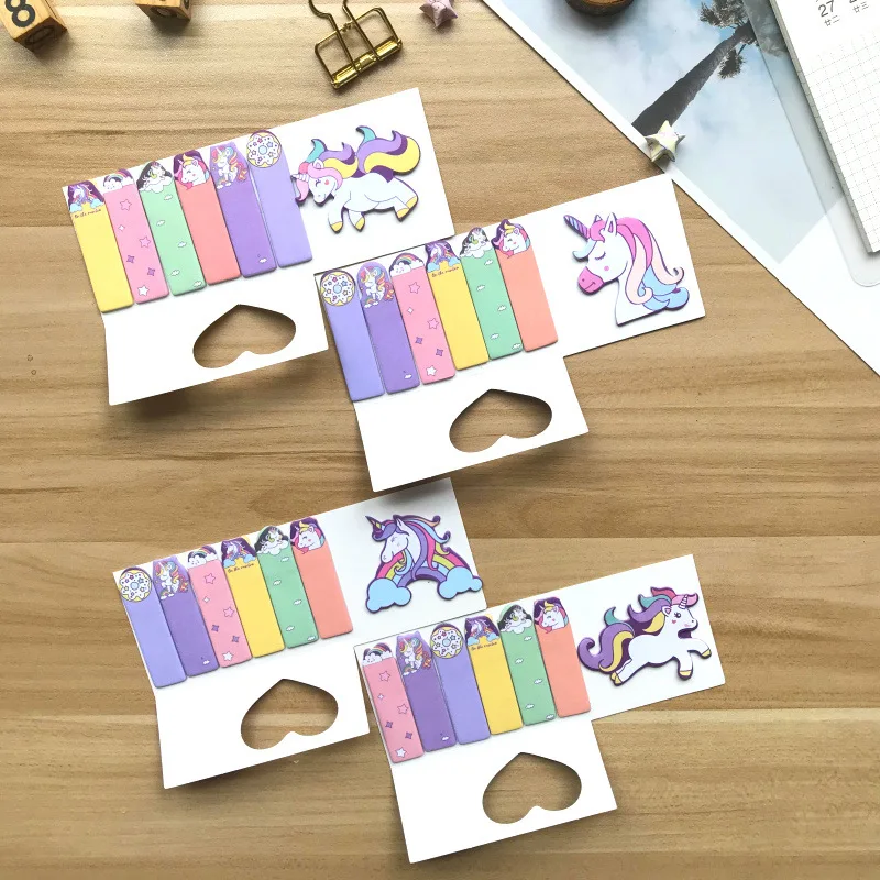 

24 шт./лот Kawaii Единорог блокнот Липкие заметки милые N Times канцелярские этикетки блокнот Закладка почта школьные принадлежности