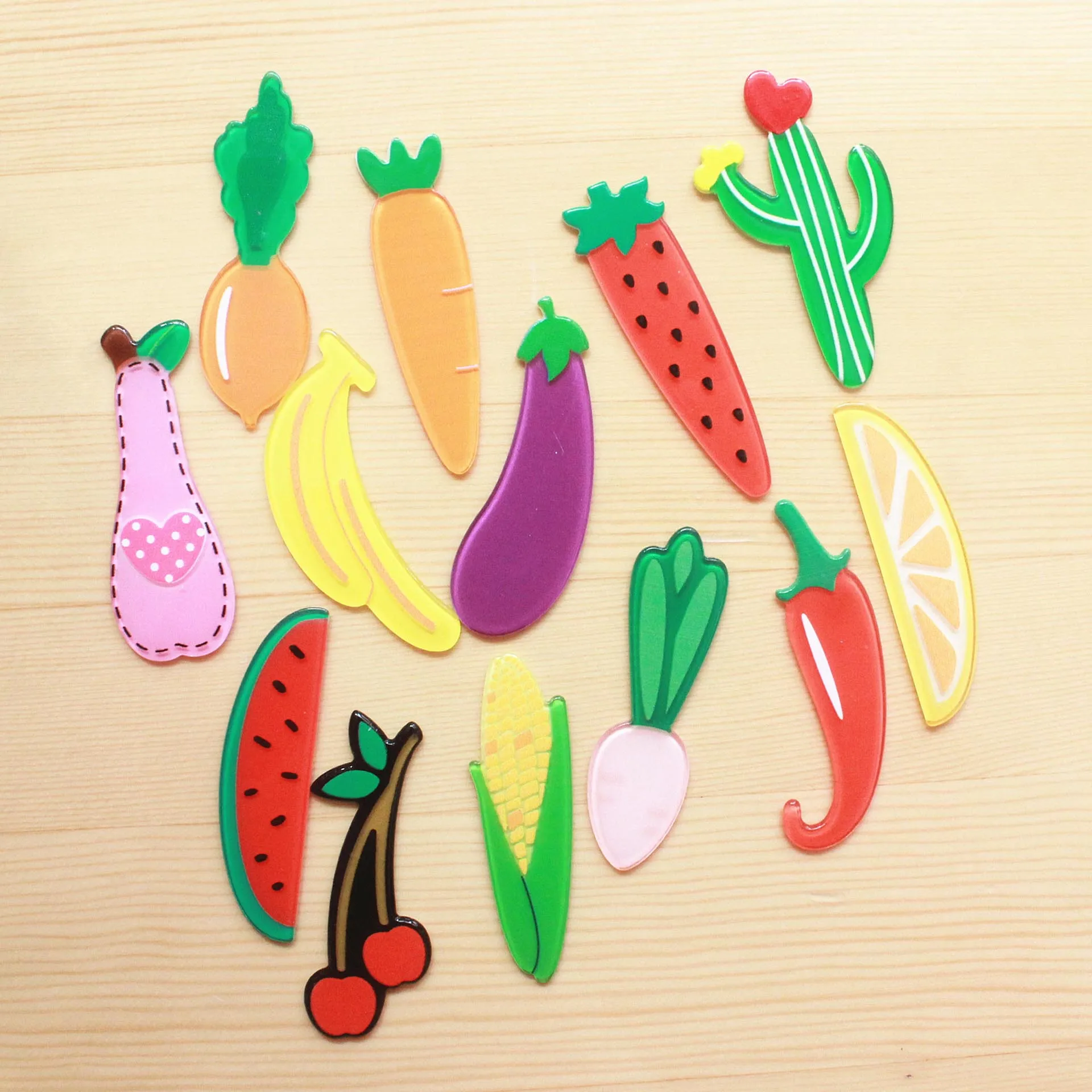 

20Pcs Colorful Fruit Acrylic Planar Flatback Cabochon DIY Embellishments For Scrapbooking Hair Bow Clip Accessories Big Size